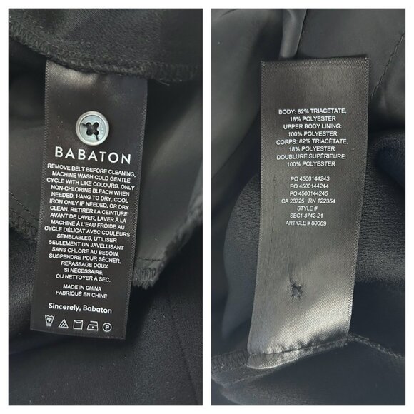 ARITZIA Babaton Black Wide-Leg Belted Sleeveless Jumpsuit Size 8 - Picture 7 of 16